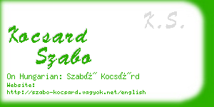 kocsard szabo business card